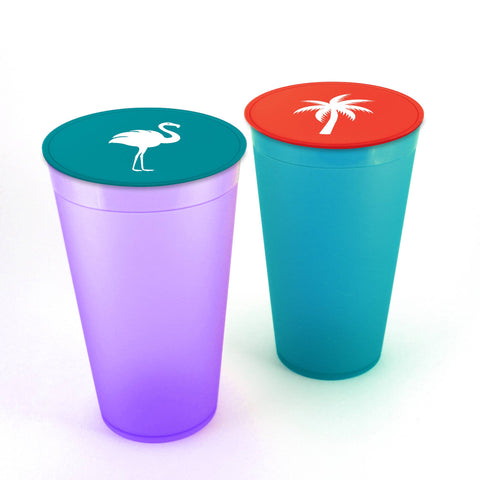 Drink Tops™ - TAP & SEAL Drink Covers - Hanger 2/PK: Anchor/Life Raft