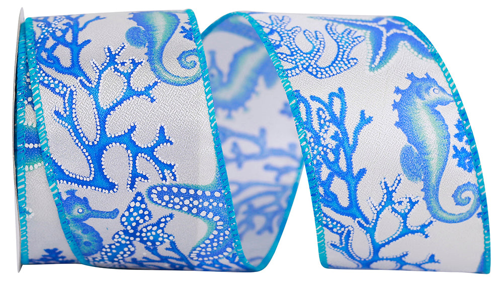 Nautical Turquoise Seahorse Bow Only