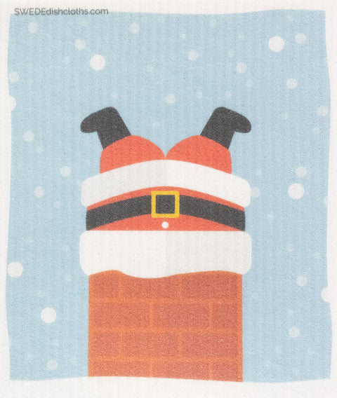 Swedish Dishcloth Christmas Santa in Chimney