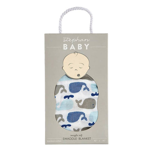 Stephan Baby by Creative Brands - Swaddle Blanket - Whale