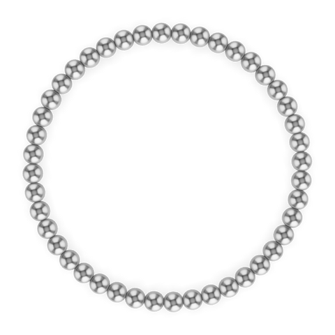 kylar mack - 4MM Silver Ball Bracelet: Silver / 7.5"