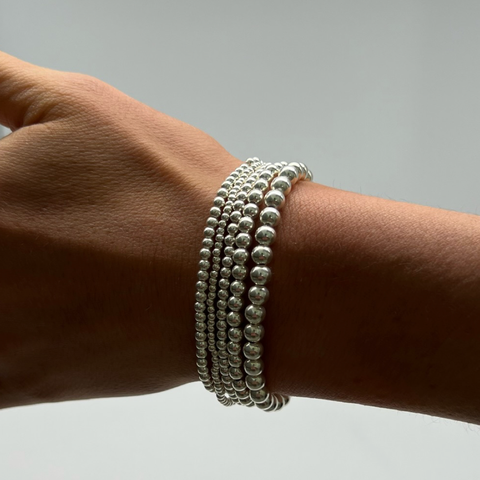 kylar mack - 3MM Silver Ball Bracelet: Silver / 7.5"