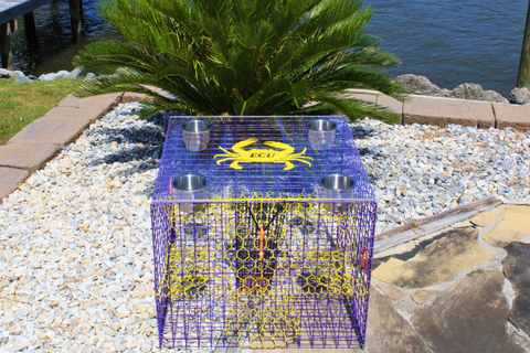 Rough Point Crab Pot Table Purple & Yellow