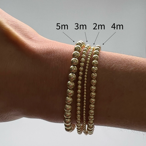 kylar mack - 5MM Gold Ball Bracelet: Gold / 7.5"