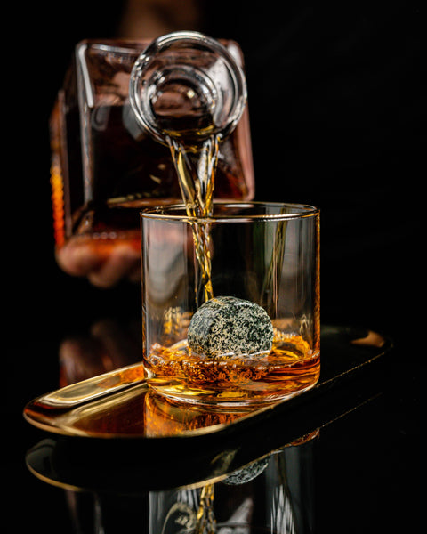 ROCKS Whiskey Chilling Stones - The Gourmet Set - Whiskey Rocks & Bourbon Barrel Aged Coffee