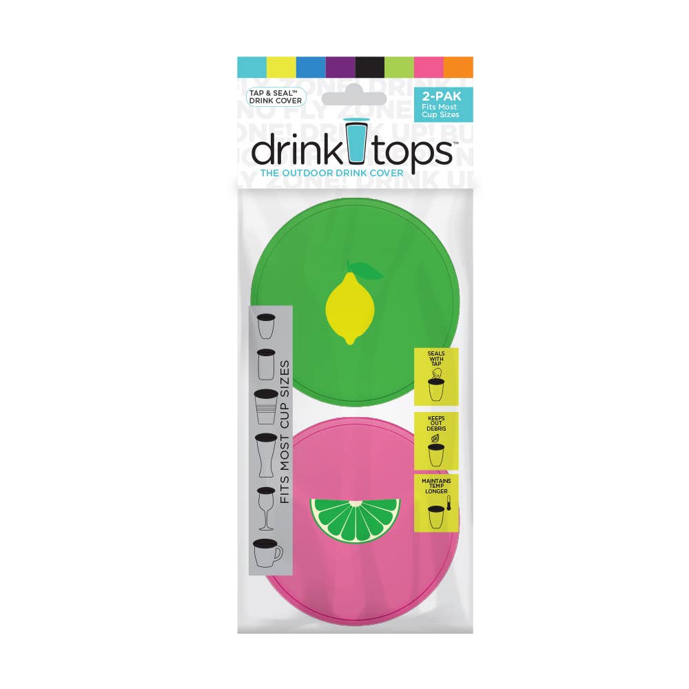 Drink Tops™ TAP & SEAL Drink Covers -Lemon/Lime