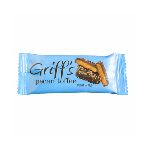 Griff's Pecan Toffee - 1oz Dark Chocolate Toffee Bar