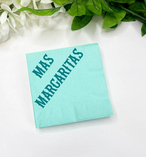 Mas Margaritas, Cinco De Mayo Party Decor Cocktail Napkins